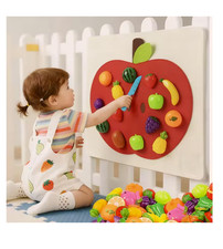 Baby Felt Board Play Food Toy Fruits Vegetables Kitchen