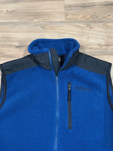 LL Bean Para Hombre Chaleco de Lanza Azul Grande Alto Cremallera Completa Hecho en EE. UU. De Colección - Imagen 3 de 9