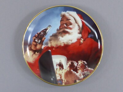 Coca-Cola Sammelteller Weihnachten ''Stocking Up For Santa'' Franklin Mint (63)