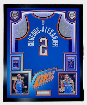 Shai Gilgeous-Alexander (SGA) Signed & Framed Jersey w/LEDS & 2