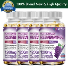  Resveratrol Capsules 1200mg Natural Antioxidant, Anti Aging, Anti Inflammatory