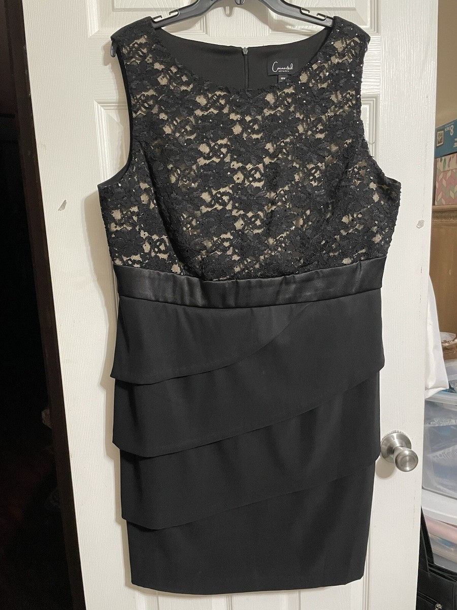 black satin lace mini dress Aloura Spliced Lace Mini Dress Black main image 0