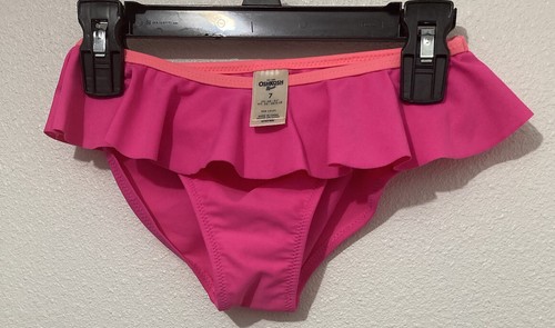 Oshkosh Bikini 2 pc Swimsuit Girls Sz 7 Blue Polka Dot And Neon Pink Lot Of 2 - Picture 7 of 8