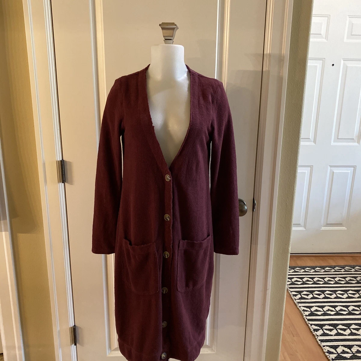 Burgundy cheap duster jacket