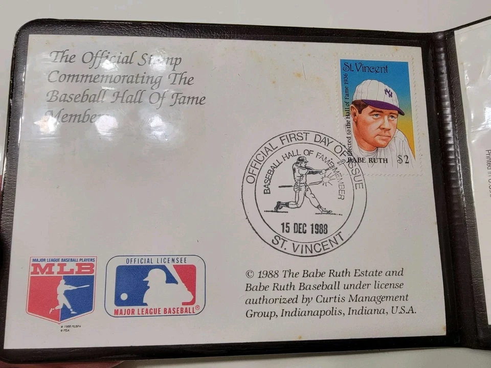 1988 Hall of Fame Member Babe Ruth Baseball Legends 23K Gold Stamp w/ Wallet - image 2 of 3