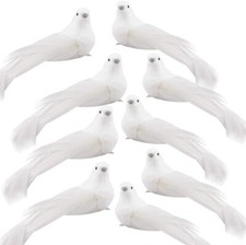 12 Pcs White Foam Doves Clip-On Christmas Tree Wedding Decorations