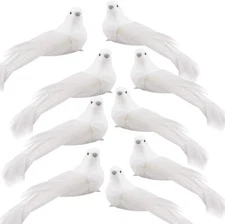 12 Pcs White Foam Doves Clip-On Christmas Tree Wedding Decorations