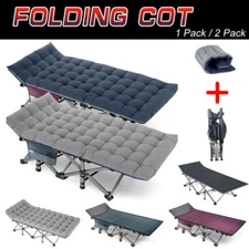 NAIZEA Adults Folding Cot Bed 1200D Sleeping Bed W/ Mattress Carry Bags for Camp