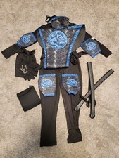 Ninja Black  Blue Costume  Punching Bag  complete for size boys 4-6 