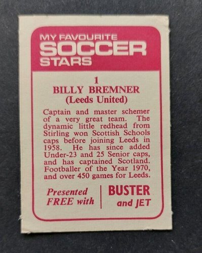 IPC Cards - My Favourite Soccer Stars 1971 - Buster & Jet Red Back - Picture 3 of 66