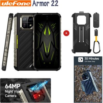 Global Ulefone Armor 22 4G LTE Rugged Phone Android Mobile Dual SIM Waterproof