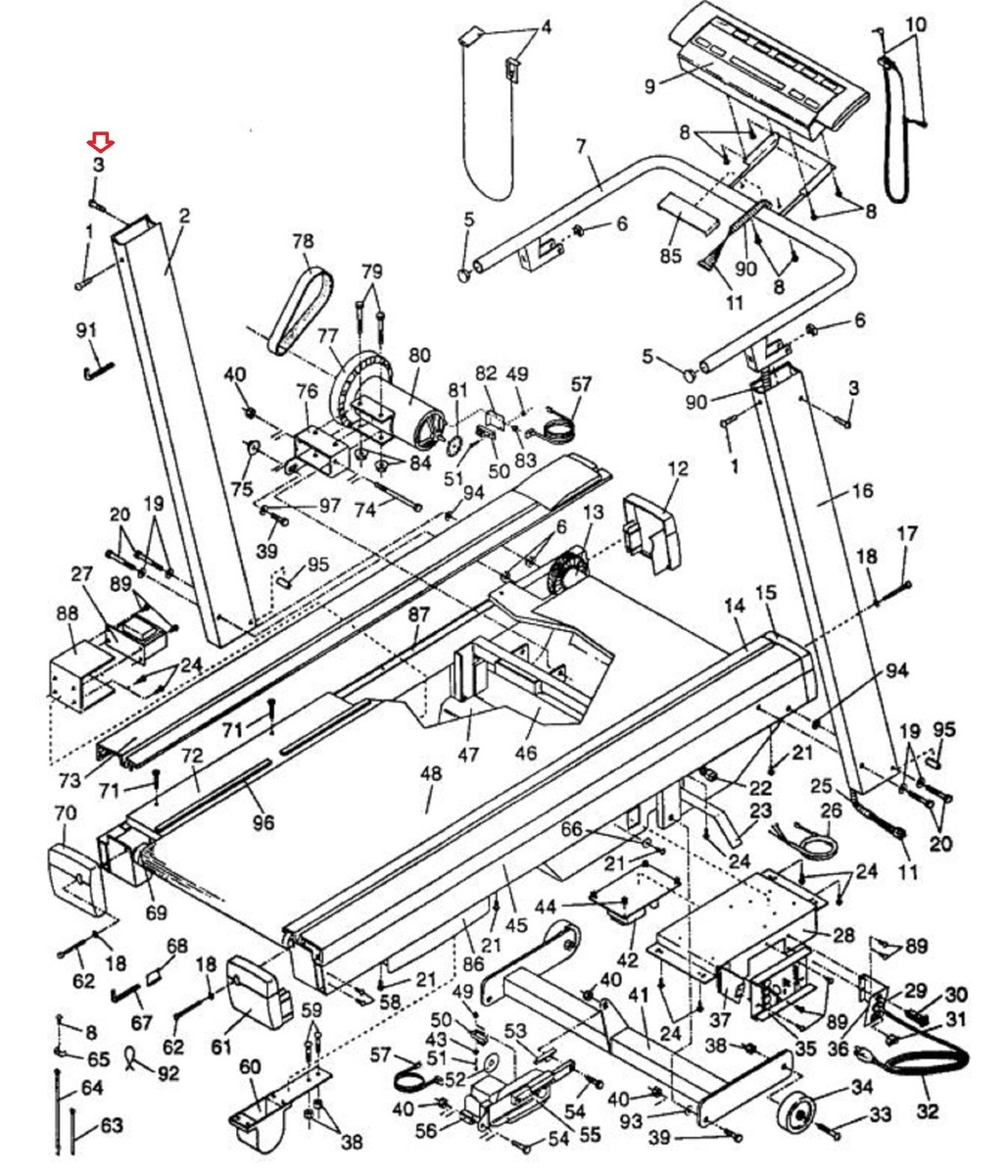 ProForm FreeMotion HealthRider Treadmill Upright Bolt M10 X