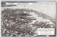 Todd Shipyards Corporation Plant Of Robins Dry Dock Repair Co Aerial Postcard