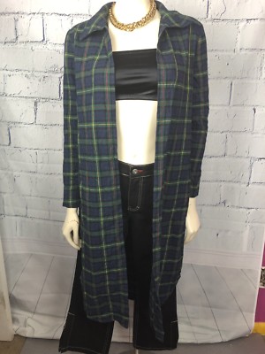 plaid duster cardigan