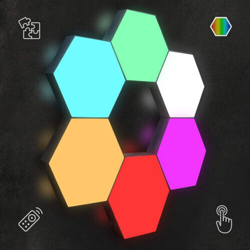 LED Wall Lights RGB Gaming Hexagon Lights Panel Smart Modular Lamp UK eBay
