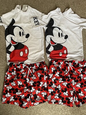 Twin boys 4-5 NEXT Sunsafe Swimming Top and Shorts Red