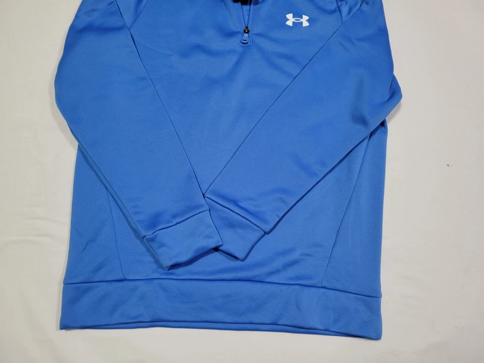 Suéter informal Under Armour polar para hombre cálido 1/4 cremallera azul 1373400-464 Foto 2 de 4