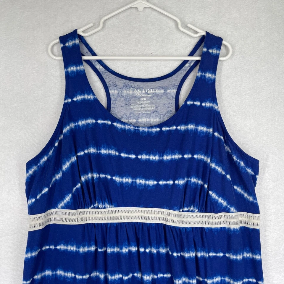 Prendas para dormir para mujer Cacique sin mangas sin mangas ropa de salón azul talla 26/28 Foto 2 de 4