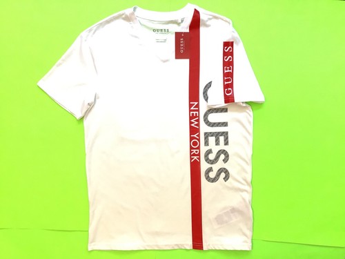 GUESS Los Angeles Men’s Short Sleeve T-Shirt Size LARGE White w/Red, Gray - Picture 9 of 12