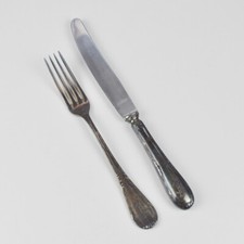 Messer & Gabel - Gravur JF - Jugendstil - alt - B Eisenbahn / Lokomotive 90
