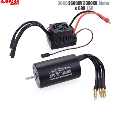 Surpass Hobby RC 3660 2600KV 3300KV Sensorless Brushless Motor with 60A ESC