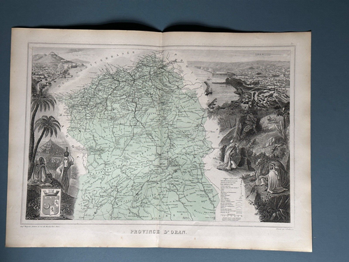 Province D'Oran, Algeria, 1882 Vintage Map, by J. Migeon