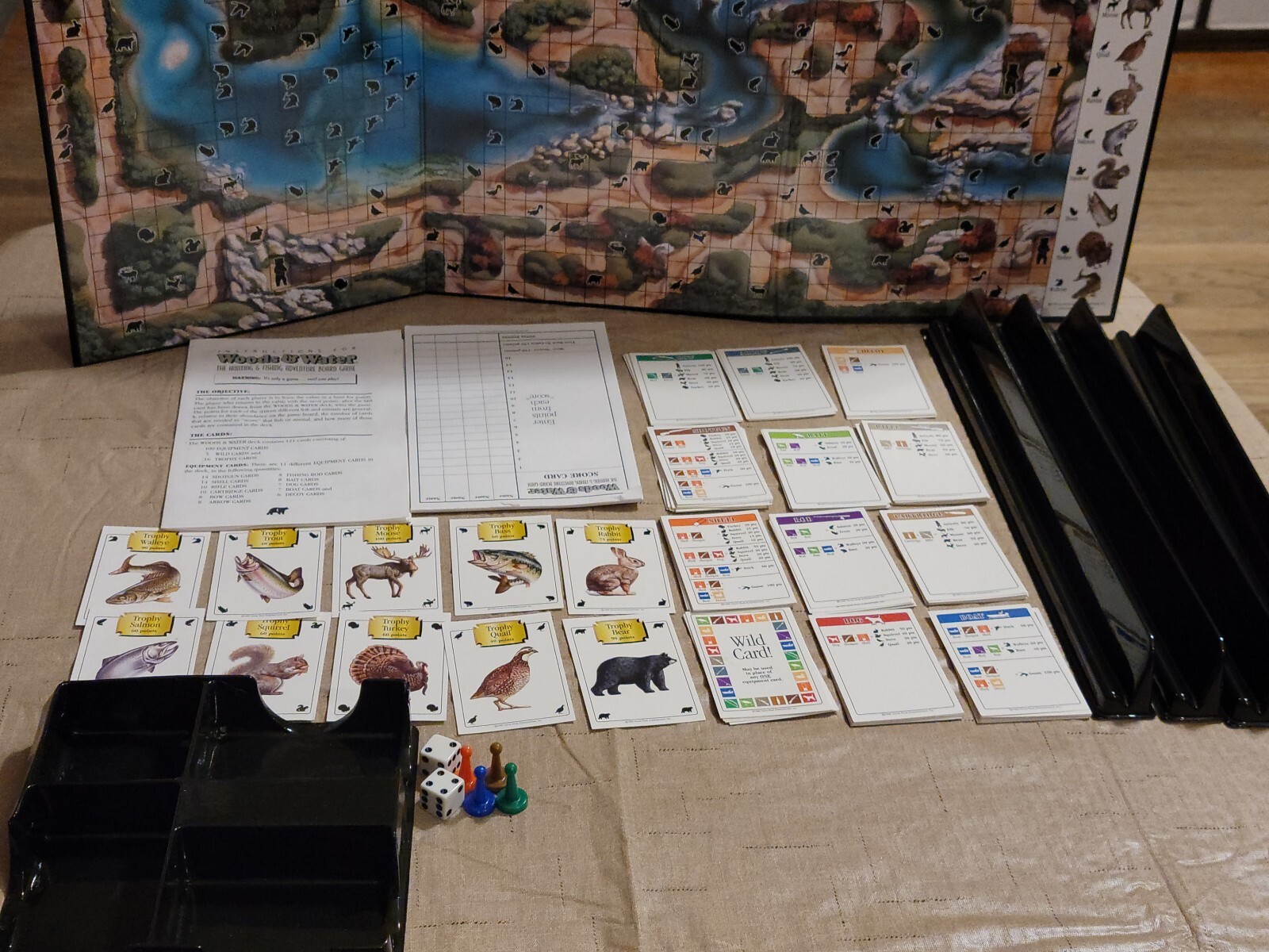 Vintage 1995 WOODS AND WATER Hunting & Fishing Adventure Board Game NOT COMPLETE eBay