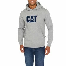 CAT S3 Cord System Trademark Logo Hoodie Sweatshirt/Pullover GRAY/BLUER MEDIUM