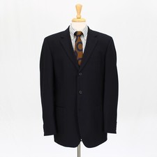 Hugo Boss 42L Navy Sport Coat Blazer Jacket Solid 3B Wool