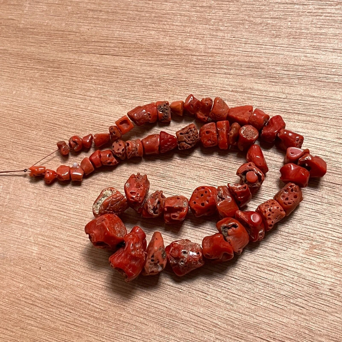 Raw Shape Mediterranean Red Coral Beads Natural Vintage Red