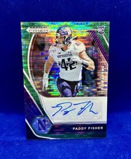2021 Panini Prizm Draft Picks Paddy Fisher Green Pulsar Prizm Auto 20/25
