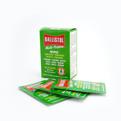 Ballistol Multi-Purpose Lubricant Pads / Individual Wrap - 10 Pack Box - USA