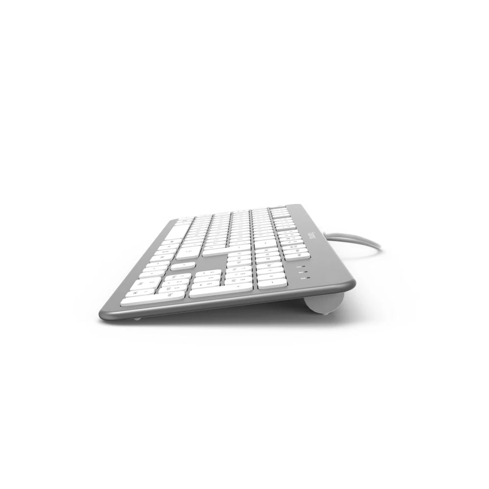 Hama Tastatur USB Keyboard QWERTZ KC-700 PC, Kabelgebunden, leise Tasten, Silber - Bild 3 von 4