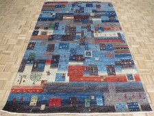 6'5 x 9'8 Hand Knotted Multi Color Lori Buft Gabbeh Oriental Rug G12633