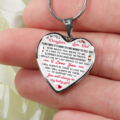 Daughter Gift Heart Pendant Necklace 