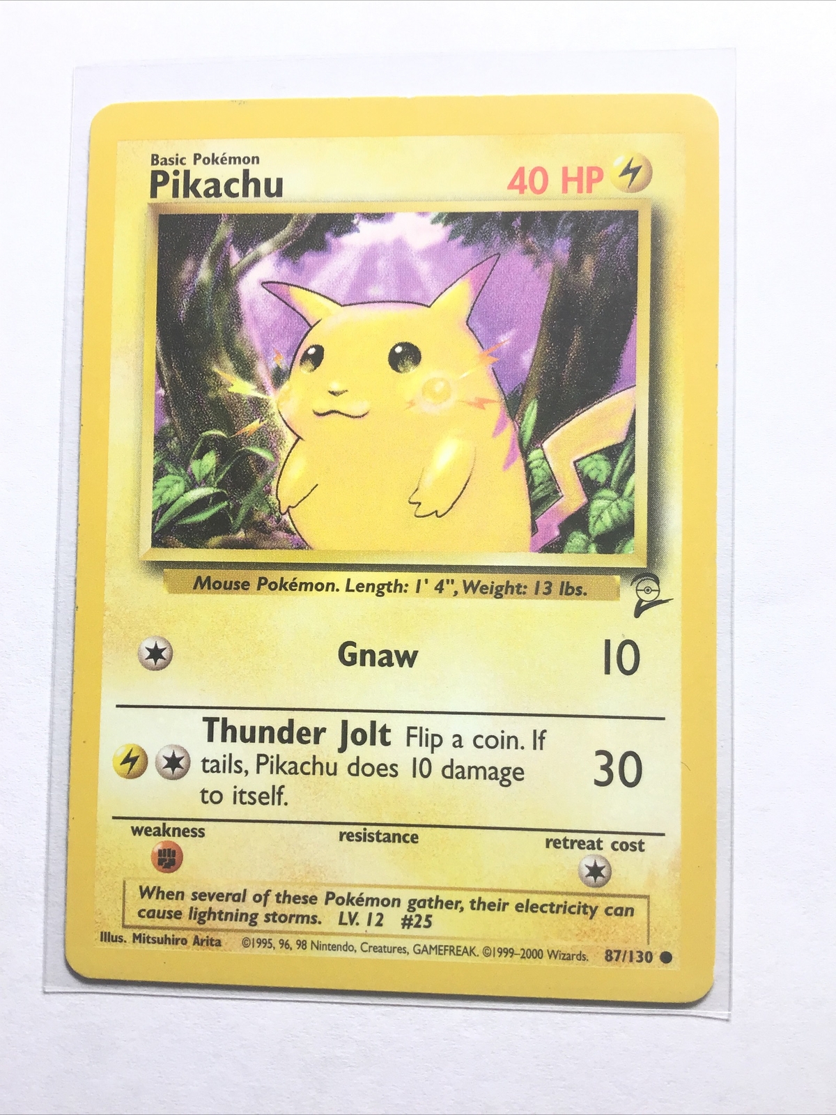 PIKACHU - 87/130 - Base Set 2 - Pokemon Card - NM