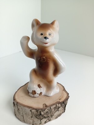 Olympic Bear, with ball, Dynamo, Polonne. Height - 11 cm.