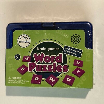 Mindz Brain Games WORD PUZZLES 60 Stimulating Challenges w/ case for ages 5+ NEW