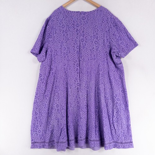 Vestido Catherines Para Mujer 5X Púrpura Encaje Línea A Manga Corta Forrado Fiesta Informal - Imagen 3 de 8