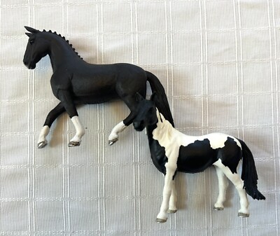 Schleich Horse Lot of Horses D-73527 Black White Pinto Foals