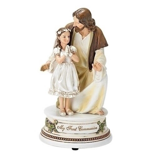 Joseph Studio 7.25 Inch Tall Musical Jesus with Girl Communion Figurine - 第 1/2 張圖片