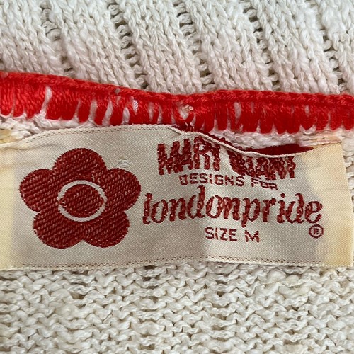 Vintage Mary Quant Designs For London Pride Knit Jumper Cream Orange (8-10) - Picture 3 of 10