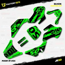 Black & Green Slick Camo Racing Graphics kit Fits 00-06 Kawasaki JR50 JR 50
