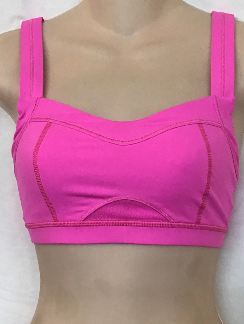 Lululemon Sports Bra Bright Pink Wide Adjustable Straps Key Slot Size 4