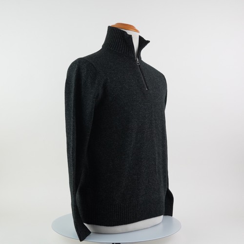 J.Crew Men's Medium Half Zip Wool Blend Sweater Dark Gray Casual Knit Pullover - Picture 22 of 24