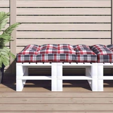 Pallet Cushion Red Check Pattern Polyester Medium