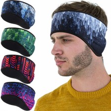 Winter Thermal Sports Headband Double-Layer Fleece Ear Warmer Running Sweatband