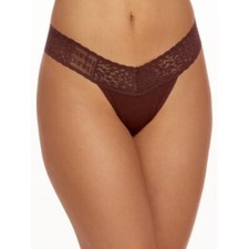 Hanky Panky 253260 Womens Logo To Go Low Rise Thong Underwear Hickory Size OS