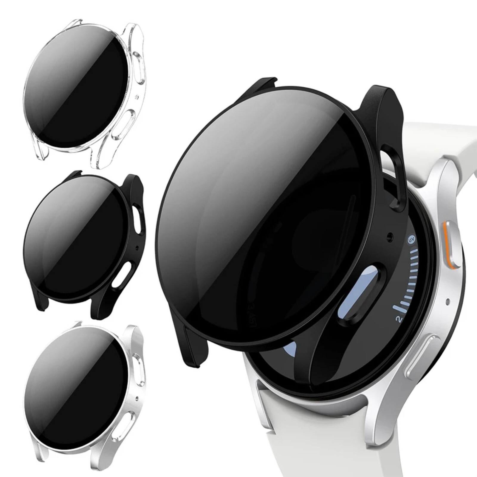 Rugged Hard PC Bumper Case + Tempered Glass for Samsung Galaxy Watch 7 40/44mm  