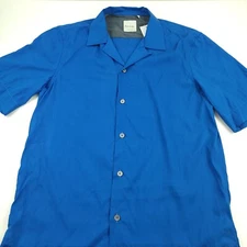 $325 Paul Smith Soho Fit Bright Blue Camp Shirt Mens Size Medium 